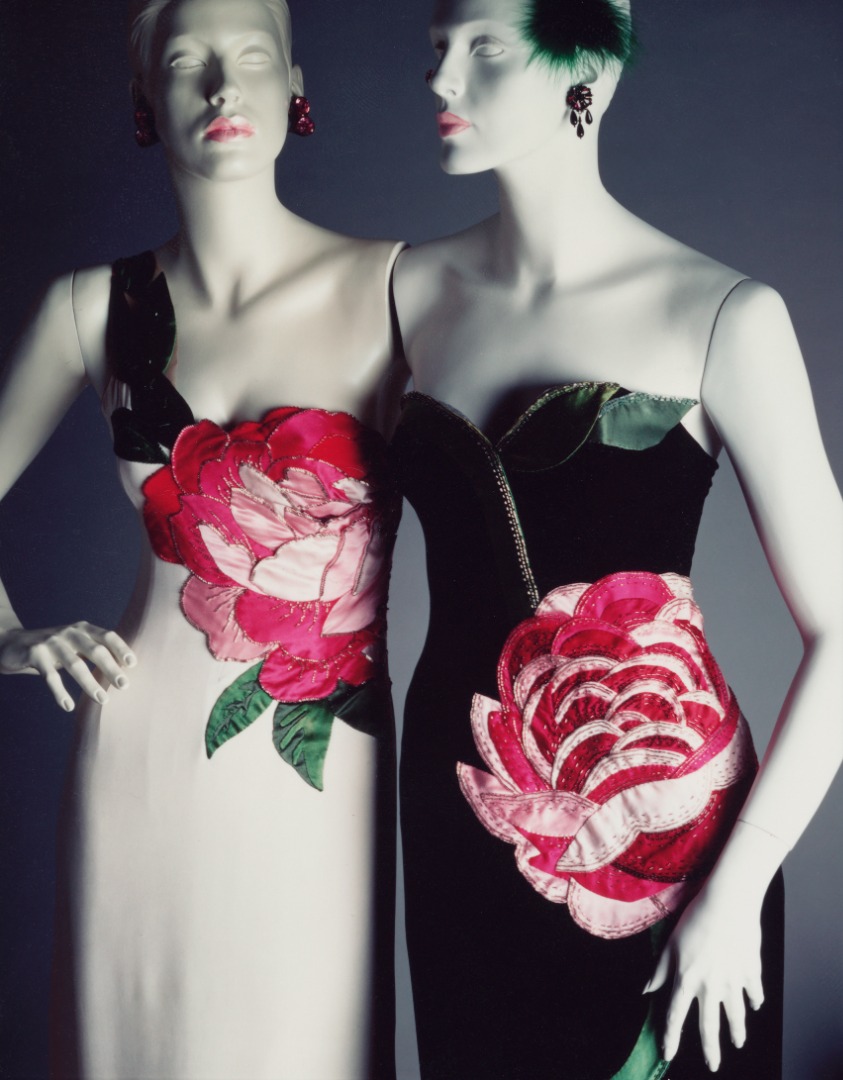 White Flower Dress and Big Flower Bustier Dress